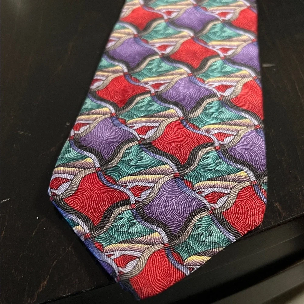 Vintage J. Garcia Multicolor Geometric Tie - Picture 1 of 4